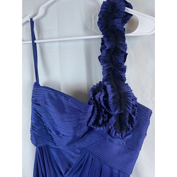 BCBG Maxazria Navy Blue One Shoulder Cocktail Dress Women's Size XS - Picture 7 of 15